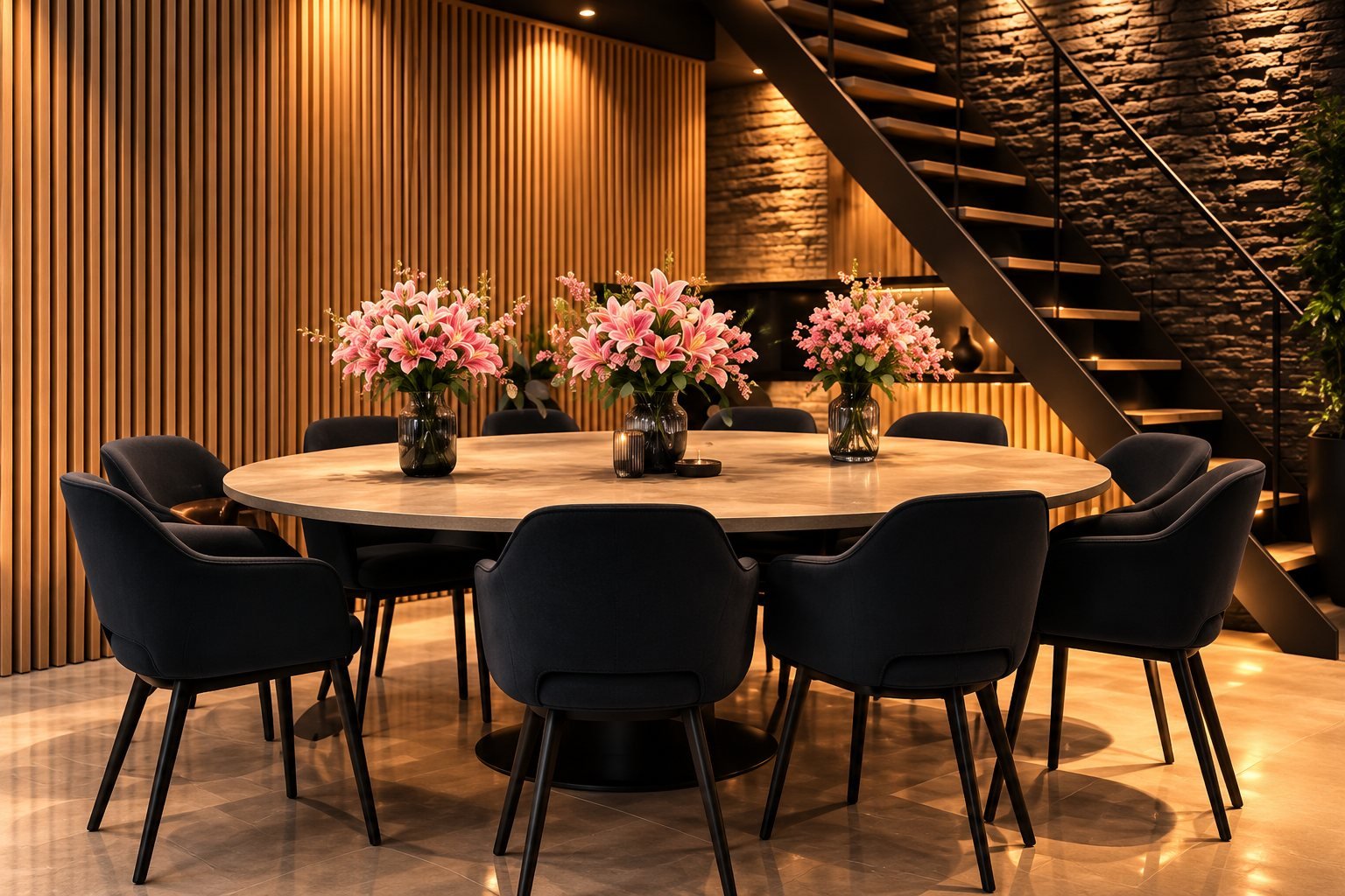 Ontvangsttafel in de showroom